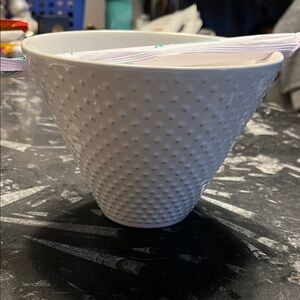 Elegant White Textured Serveware Bowl